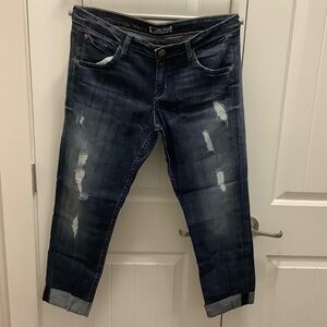 Hudson Jeans Dark Blue Distressed Women Jeans